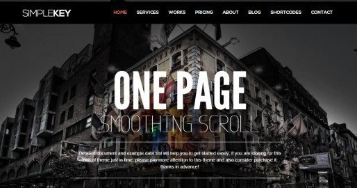 One page wordpress theme