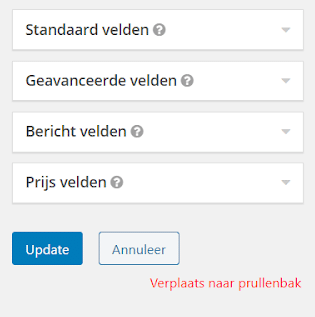 Verschillende velden Gravity Forms