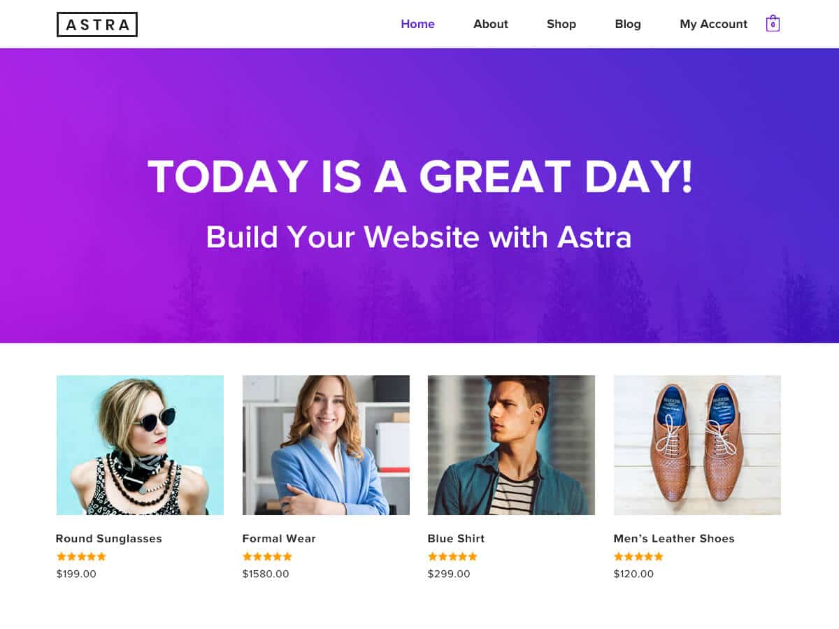 WordPress webshop theme: Astra