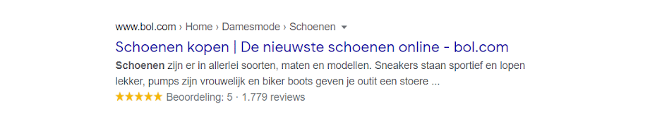 Met ratings maak je een meta description overtuigender.