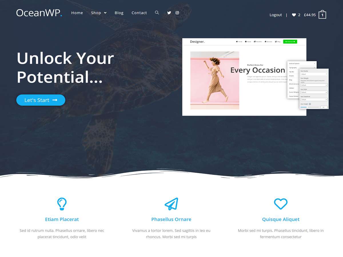 WordPress webshop theme: OceanWP