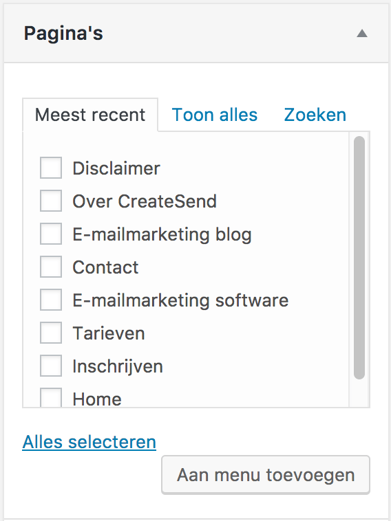 Voeg items aan je menu toe