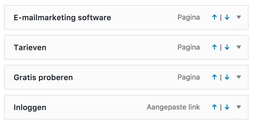 4-tal items in je WordPress menu 4-tal items in je WordPress menu