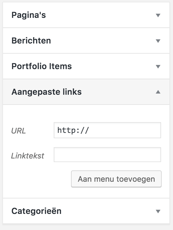 Voeg een aangepaste link toe aan je WordPress menu