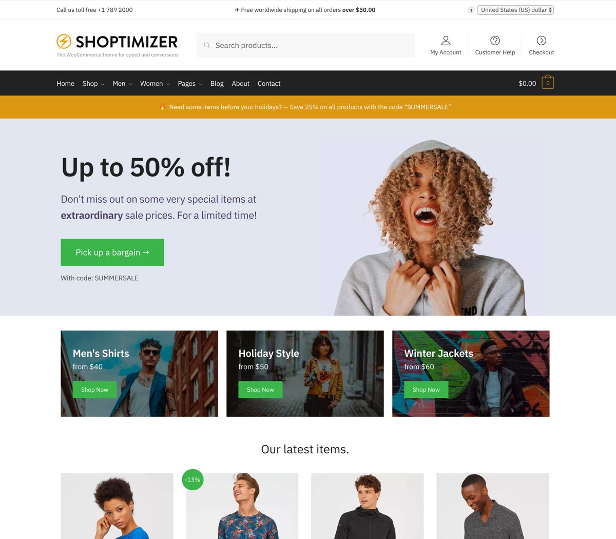 WordPress webshop theme: Shoptimizer