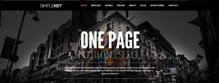 One page wordpress theme